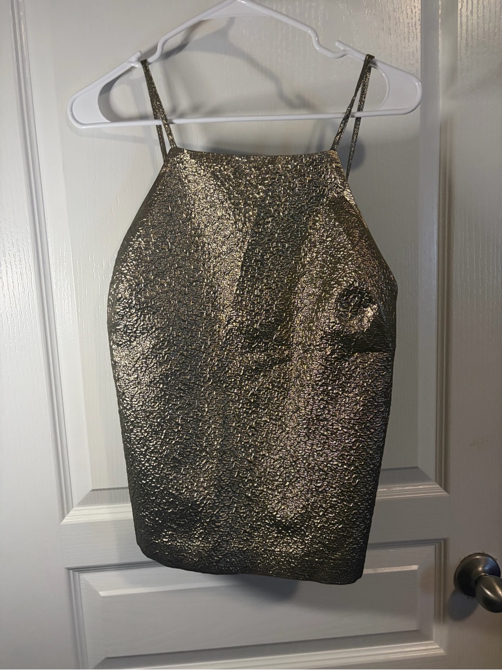 Abercrombie & Fitch Metallic Gold Textured Mini Skirt